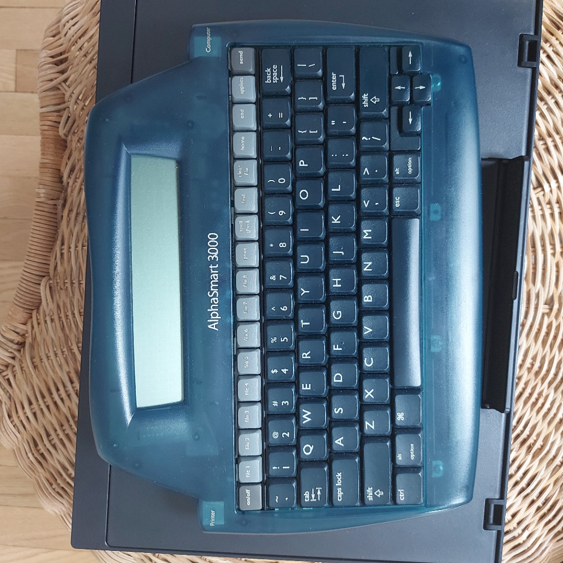 AlphaSmart 3000 laying flat.