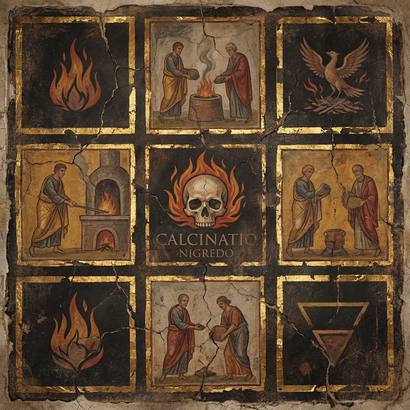 Calcination — alchemical plate, 36 Codex canon.