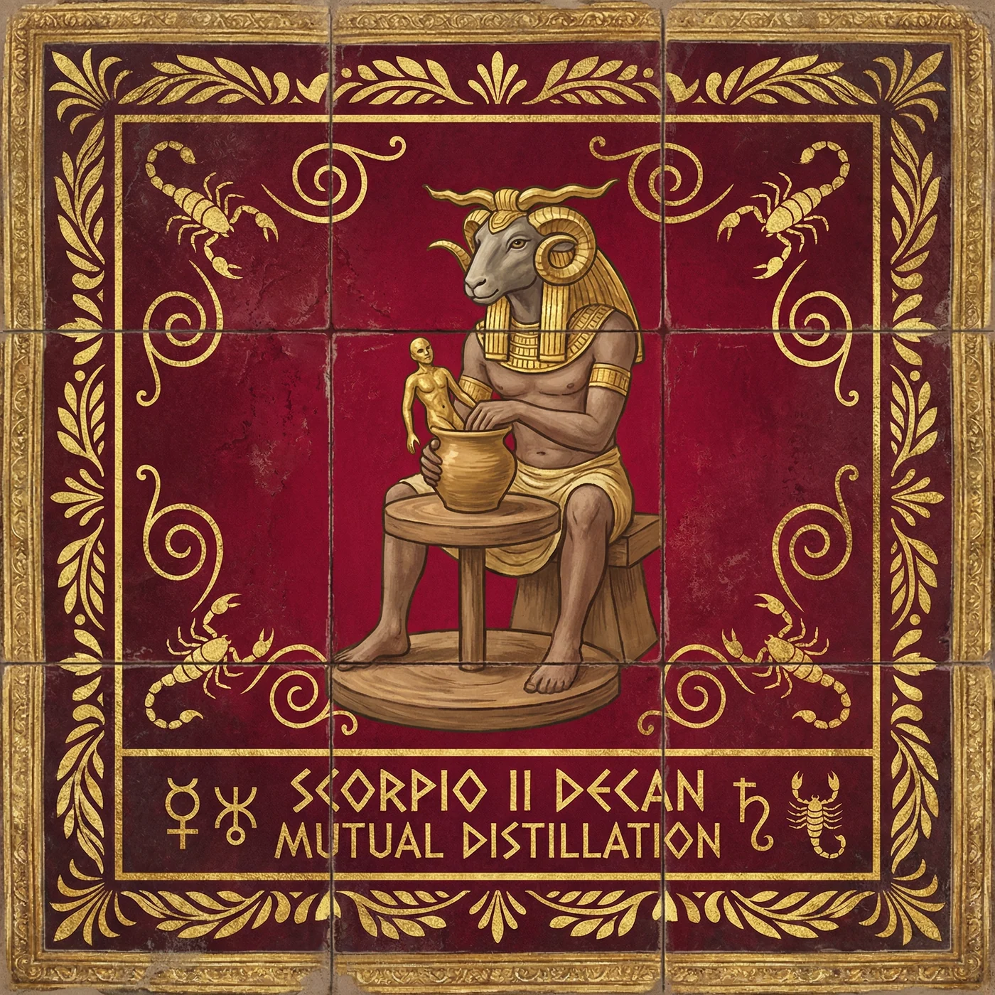 Scorpio II — An Apparatus for Mutual Distillation. Fresco from the 36 Codex canon.