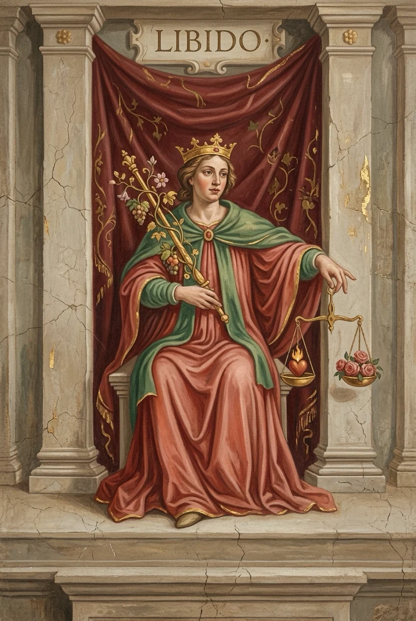 Justice — Raider-Waite fresco, 36 Codex canon.