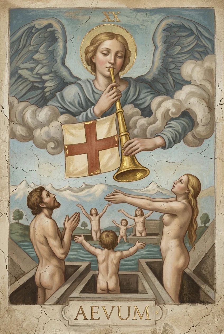 Judgement — Raider-Waite fresco, 36 Codex canon.