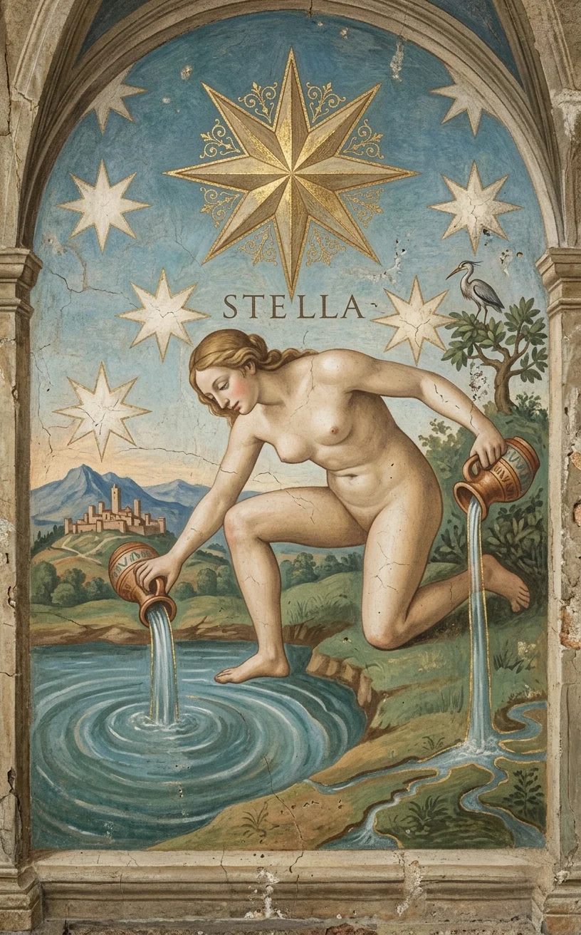 The Star — Raider-Waite fresco, 36 Codex canon.