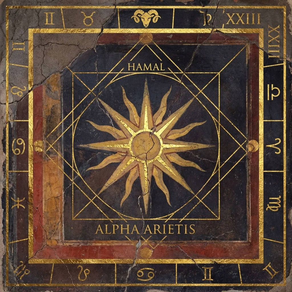 Hamal — 36 Codex star plate.