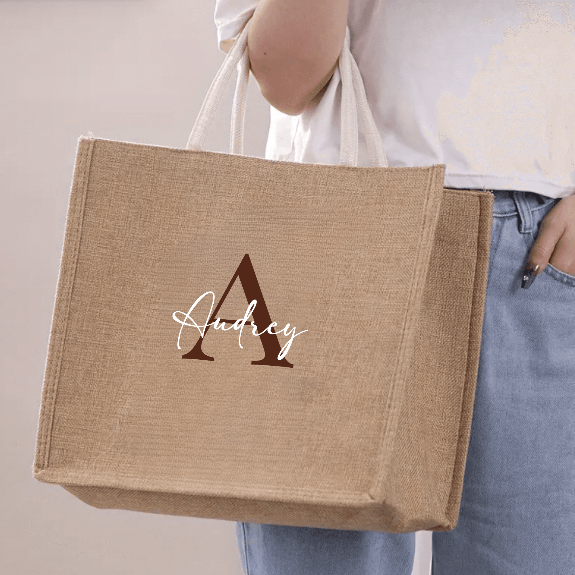 Sac avec initiale et prénom