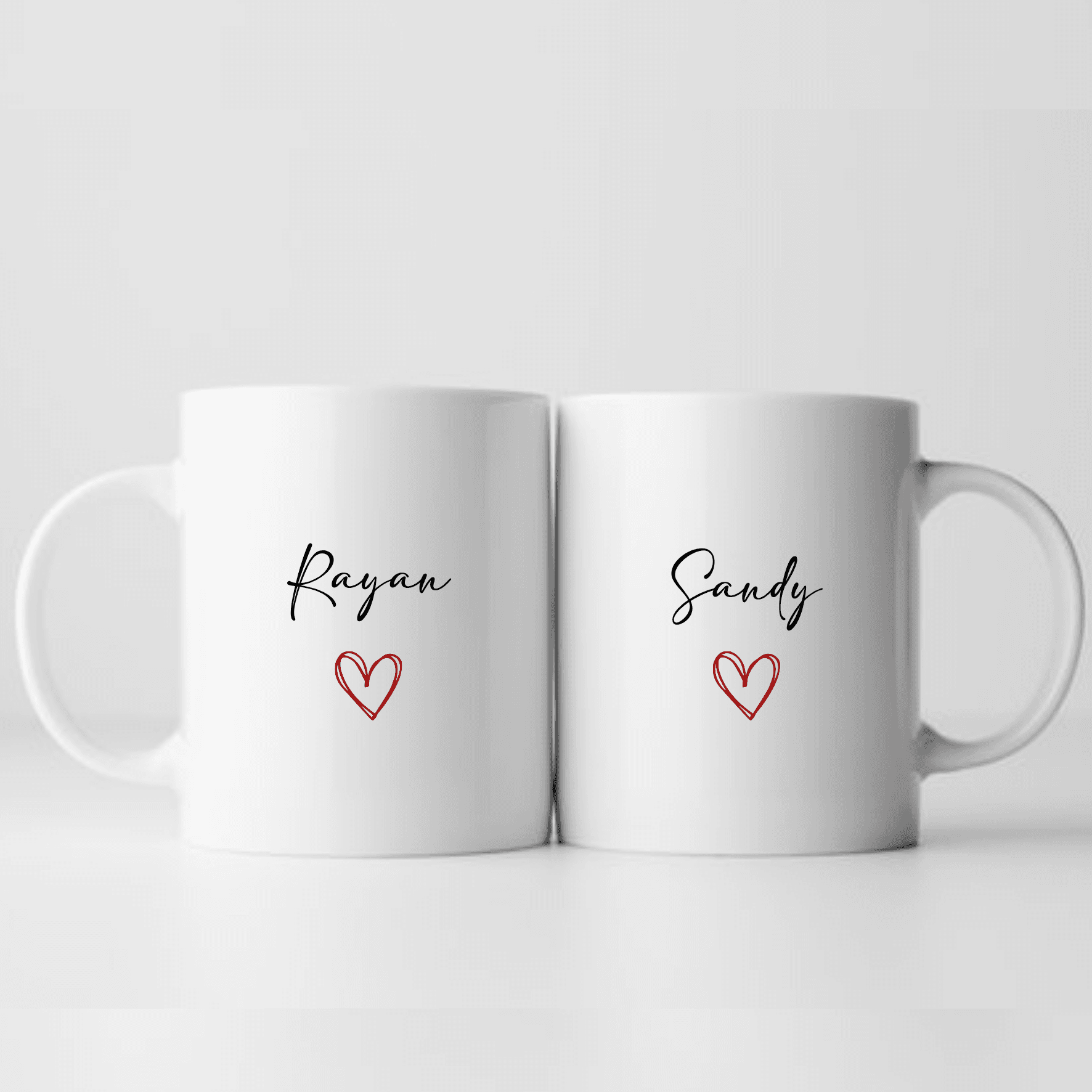 Duo mugs "coeur"