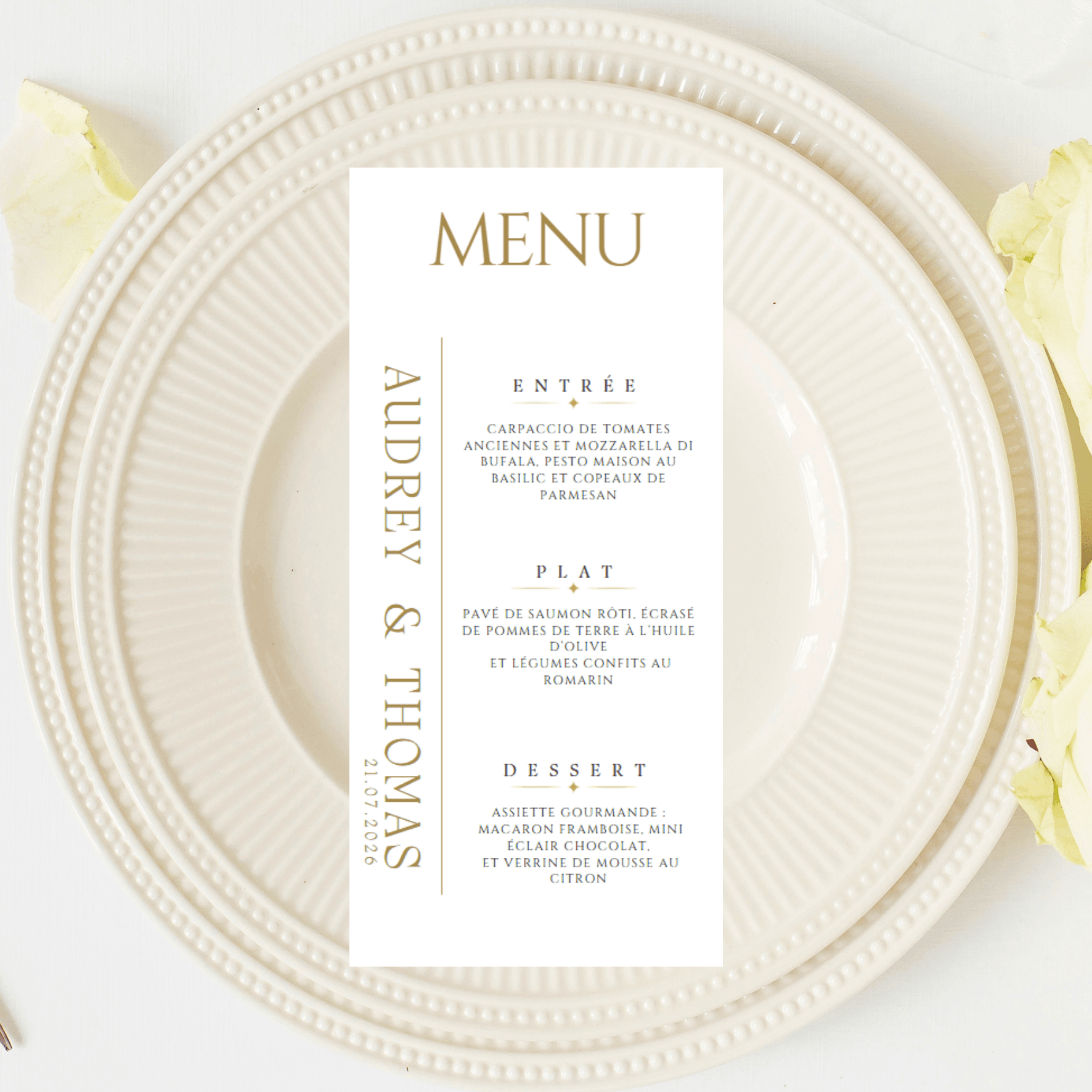 Menu CELESTE- Mariage, baptême, fête...