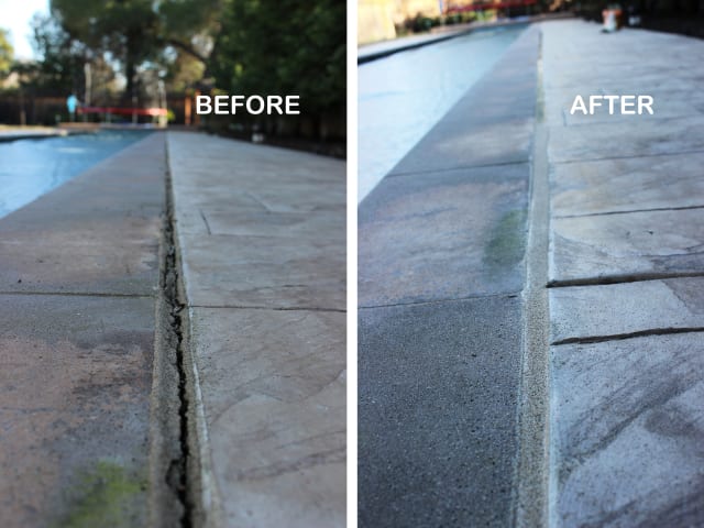 Expansion joint mastic, before and after