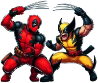 Sticker de Deadpool y Wolverine