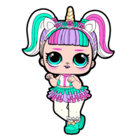Sticker de Unicornio Muñeca LOL