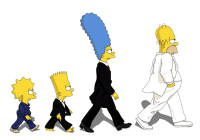 Sticker de Los Simpsons con Pose Beatles