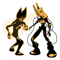 Sticker de Bendy Demonio de Tinta y el Proyectista