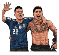 Sticker de Lautaro Martínez con Enzo Fernadez