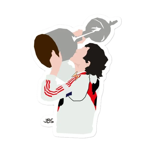 Sticker de Enzo Francescoli levantando la Copa Libertadores de 1996 - comprar en Argentina