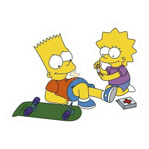 Sticker de Bart y Lisa Simpson - comprar en Argentina