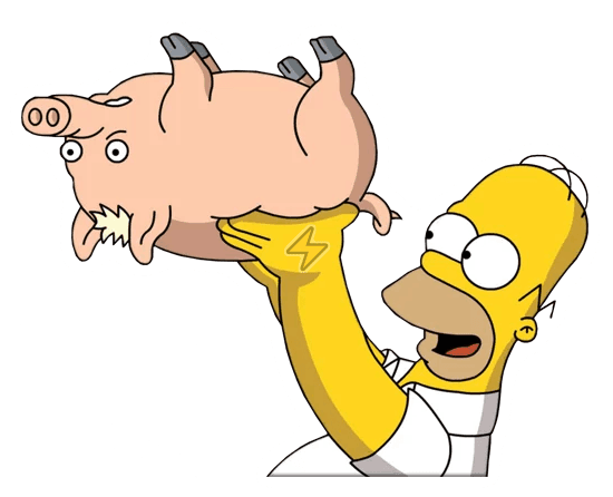 Sticker de Homero y Puerco Araña - comprar en Argentina