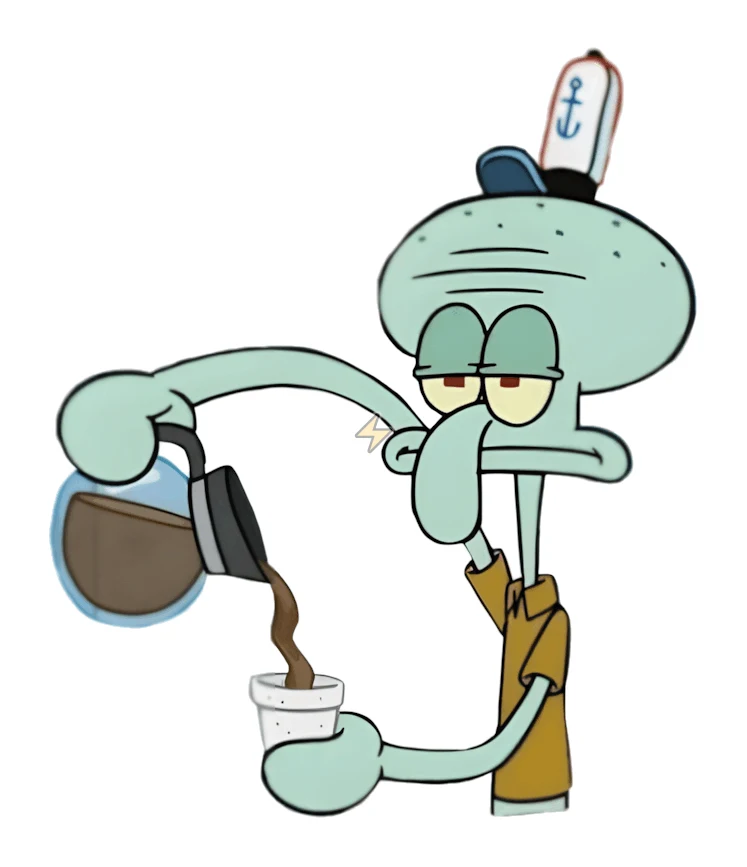 Sticker de Calamardo tomando cafe - comprar en Argentina