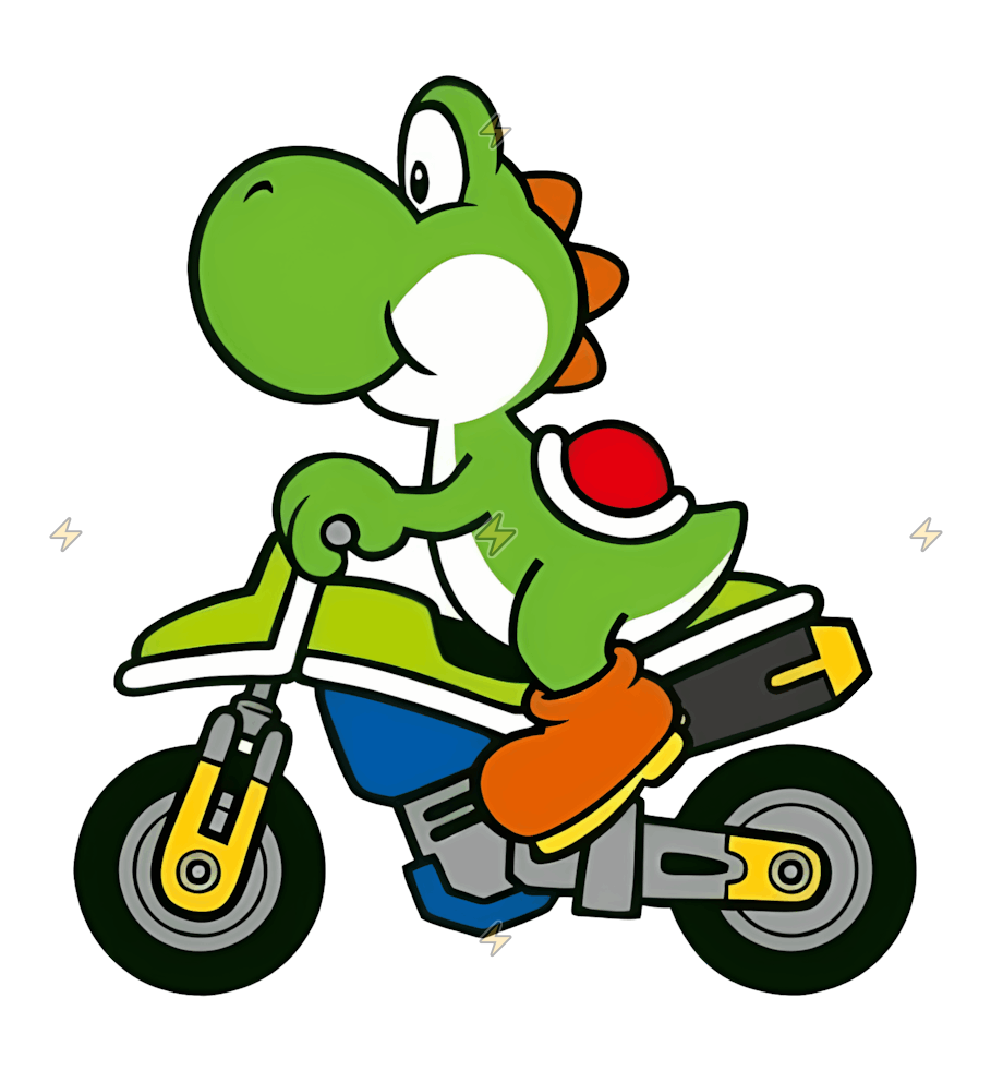 Sticker de Yoshi en su Moto Verde - comprar en Argentina