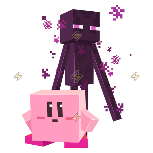 Sticker de Kirby y Enderman - comprar en Argentina