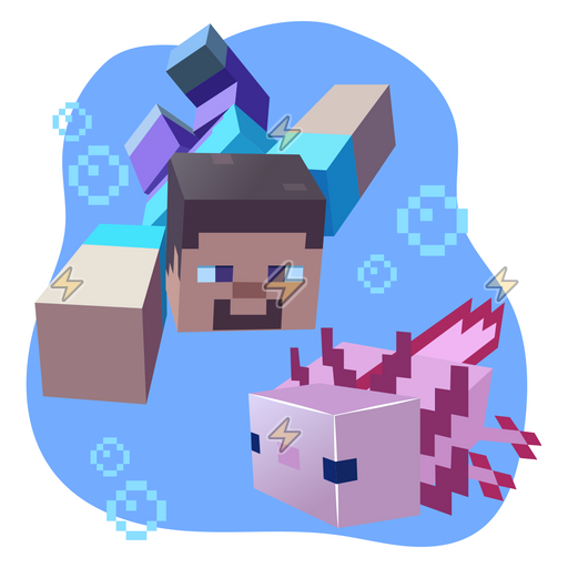 Sticker de Steve Nadando con Ajolote - comprar en Argentina