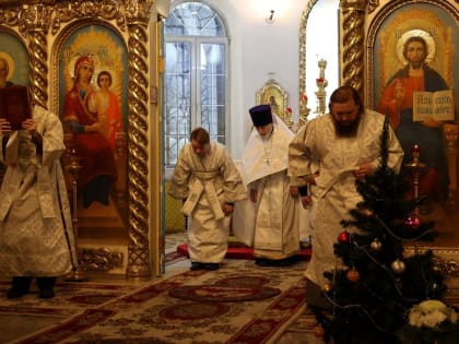 Епископ Феофан возглавил Божественную литургию в Рождественскую ночь