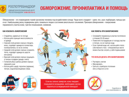 Роспотребнадзор напоминает о профилактике обморожений