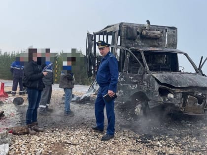 В Марий Эл на Сернурском тракте на ходу загорелся грузовик
