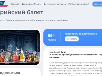 На платформе «Достижения.рф»  добавился балет Марий Эл