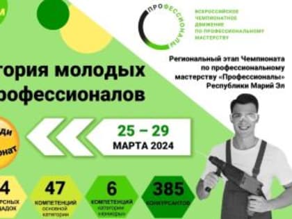 С 25 по 29 марта пройдет региональный этап Чемпионата по профессиональному мастерству “Профессионалы” Республики Марий Эл