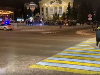В Йошкар-Оле появился проекционный пешеходный переход