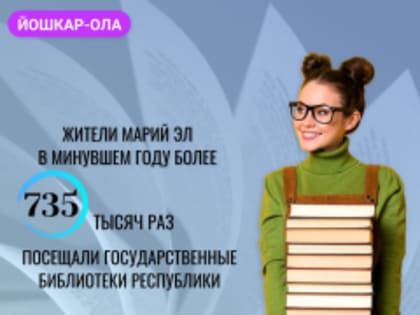 Жители Марий Эл в прошлом году совершили более 735 тысяч визитов в государственные библиотеки республики, что на 25% больше по сравнению с предыдущим годом.