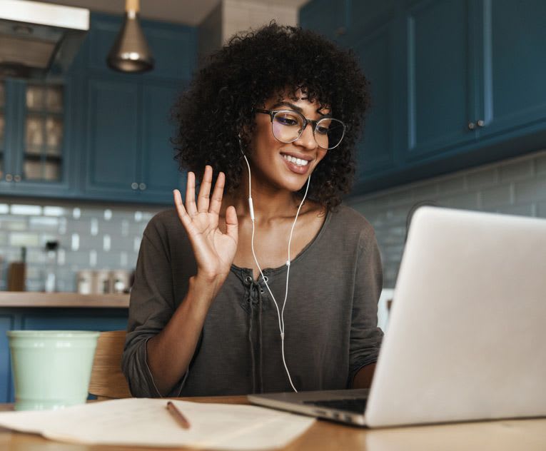 A remote worker on a video call