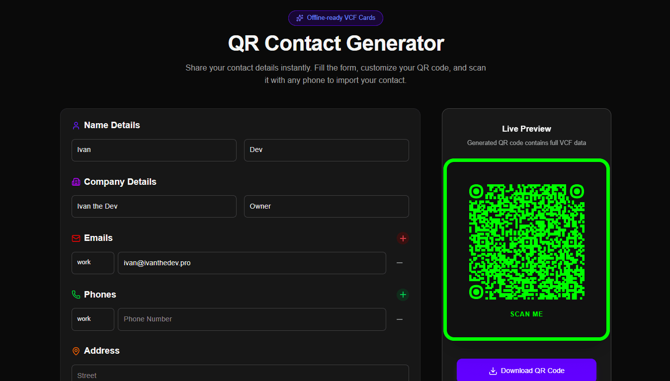 VCF QR