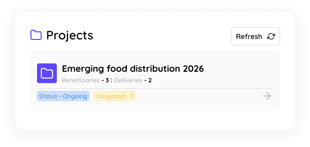 Kora project setup screen for assigning collaborators and enumerators