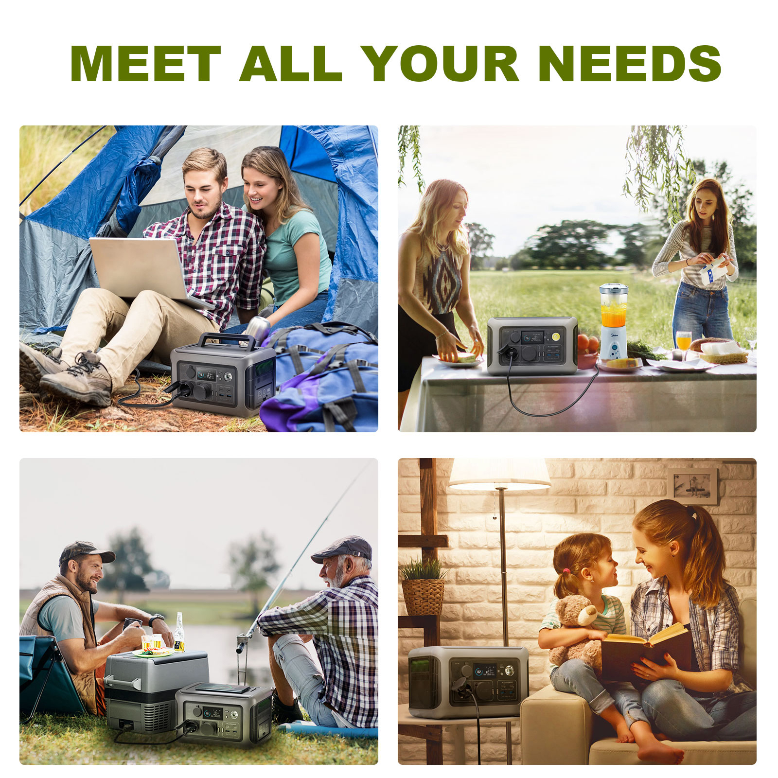 ALLPOWERS R600 Power Station d'alimentation portable, générateur solaire 299 Wh Batterie LiFePO4 avec 2 x 600 W (pointe 1200 W) sortie AC, 0-100 % charge rapide en 1 heure pour fête, voyage, camping