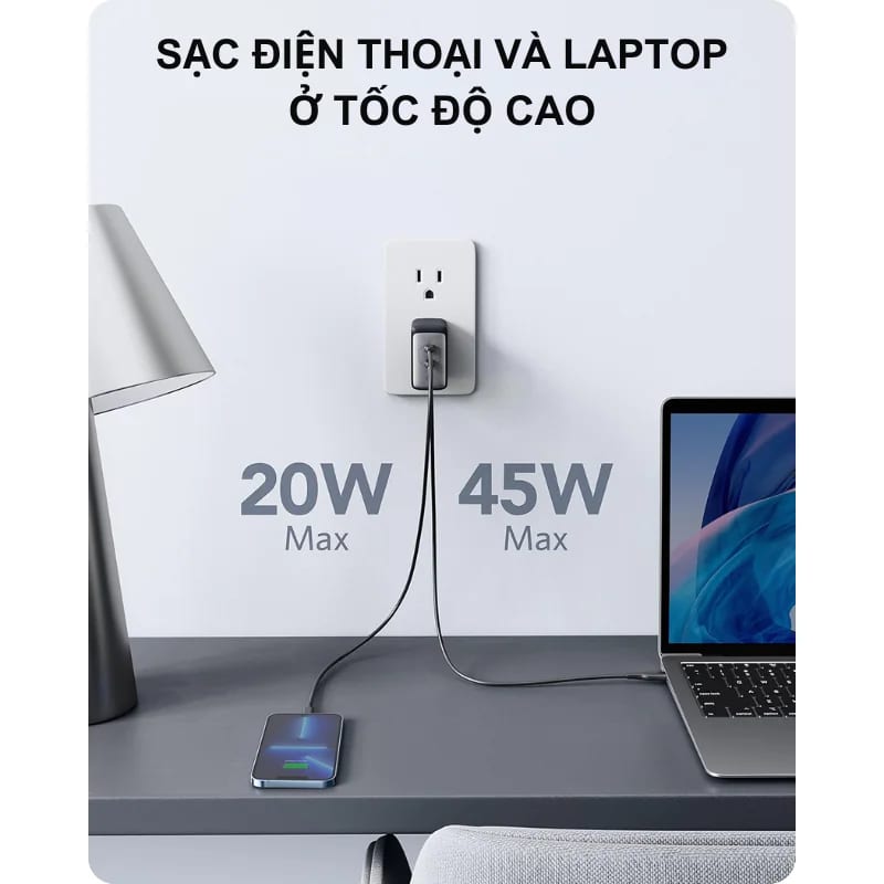 Anker A2666 - Củ Sạc Nhanh Anker PowerPort III, công suất 65W 2 cổng GaN II, PD/PPS/QC dành cho điện thoại/tablet/latop - <div class="css-146c3p1 r-bcqeeo r-1ttztb7 r-qvutc0 r-37j5jr r-a023e6 r-16dba41 r-1adg3ll r-1b5gpbm r-a8ghvy" dir="ltr"><span class="css-1jxf684 r-bcqeeo r-1ttztb7 r-qvutc0 r-poiln3">Anker A2666 – Củ Sạc Nhanh PowerPort III 65W với 2 cổng USB-C, công nghệ GaN II, hỗ trợ PD/PPS/QC, sạc nhanh điện thoại, tablet, laptop. Thiết kế siêu nhỏ gọn, phân bổ thông minh 45W+20W khi sạc đồng thời. Tích hợp ActiveShield đảm bảo an toàn, lý tưởng cho người dùng đa nhiệm.</span></div>