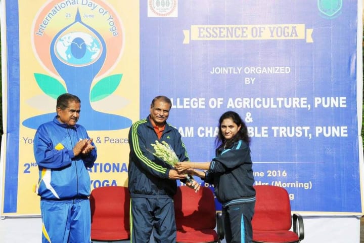 A presentation at an Essence of Yoga event