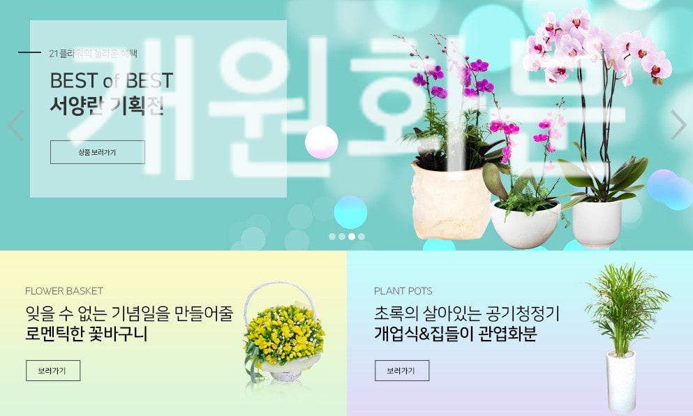 개원화분 정품 꽃배달 실제 배송 사례