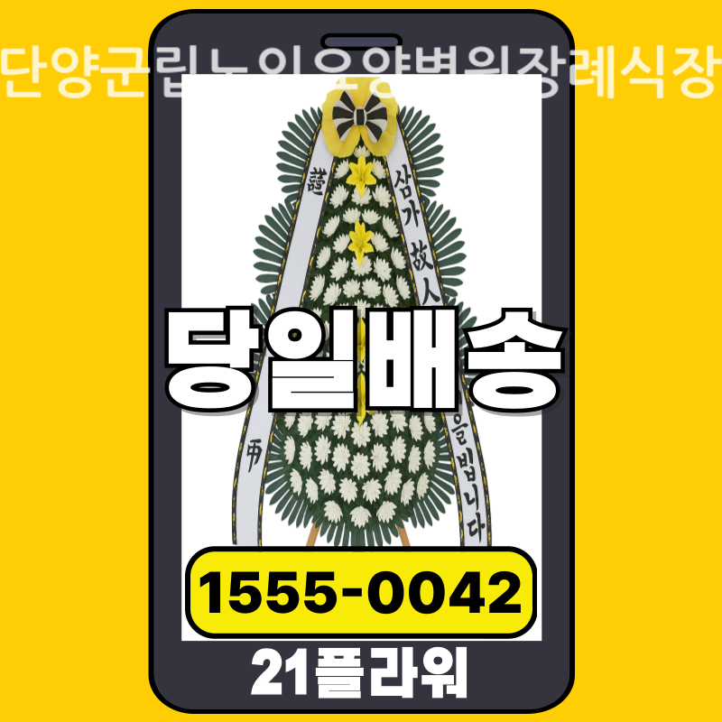 단양군립노인요양병원장례식장 근조화환 배달 정품 안치 모습