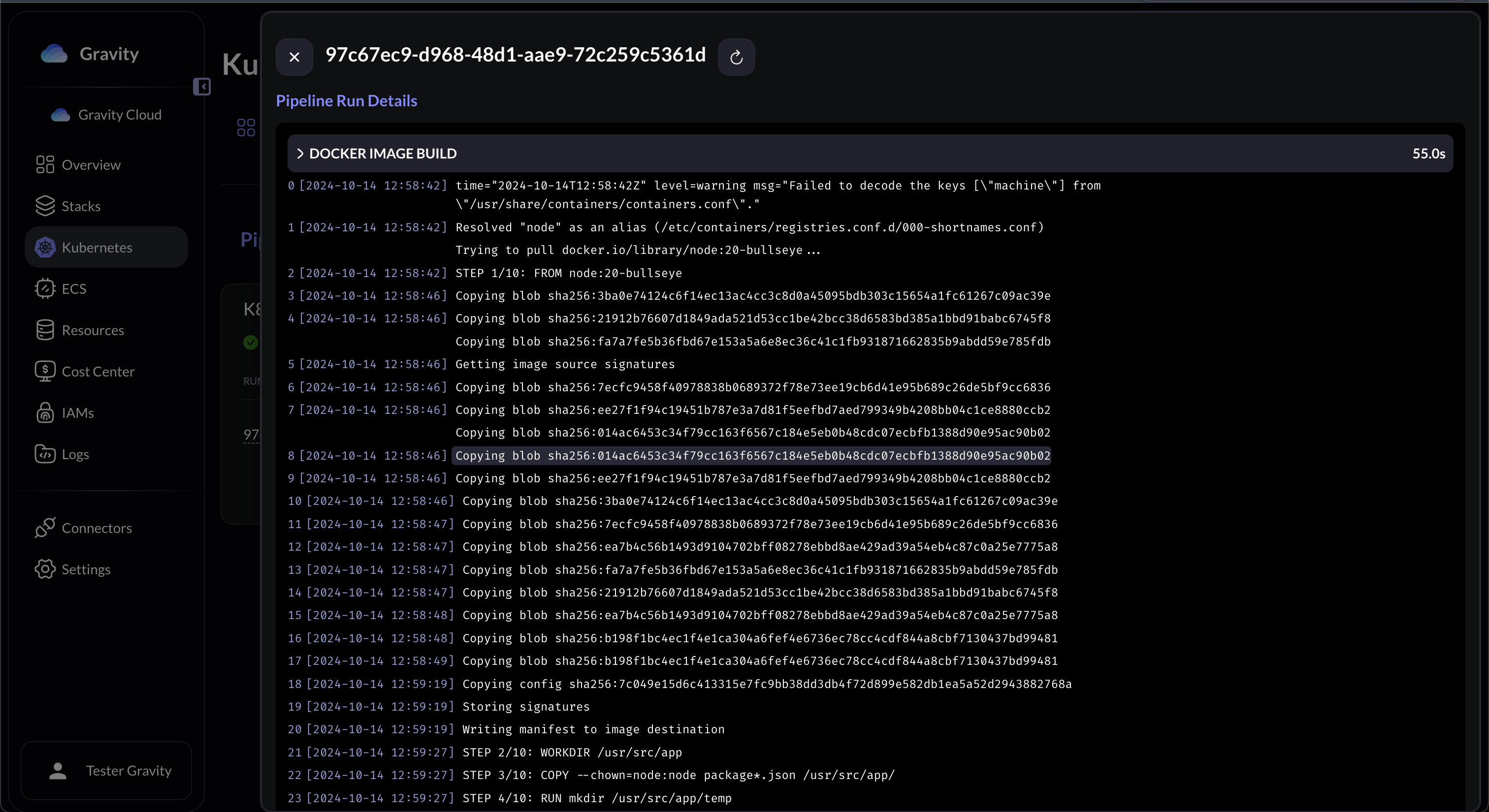 Gravity CI/CD Logs