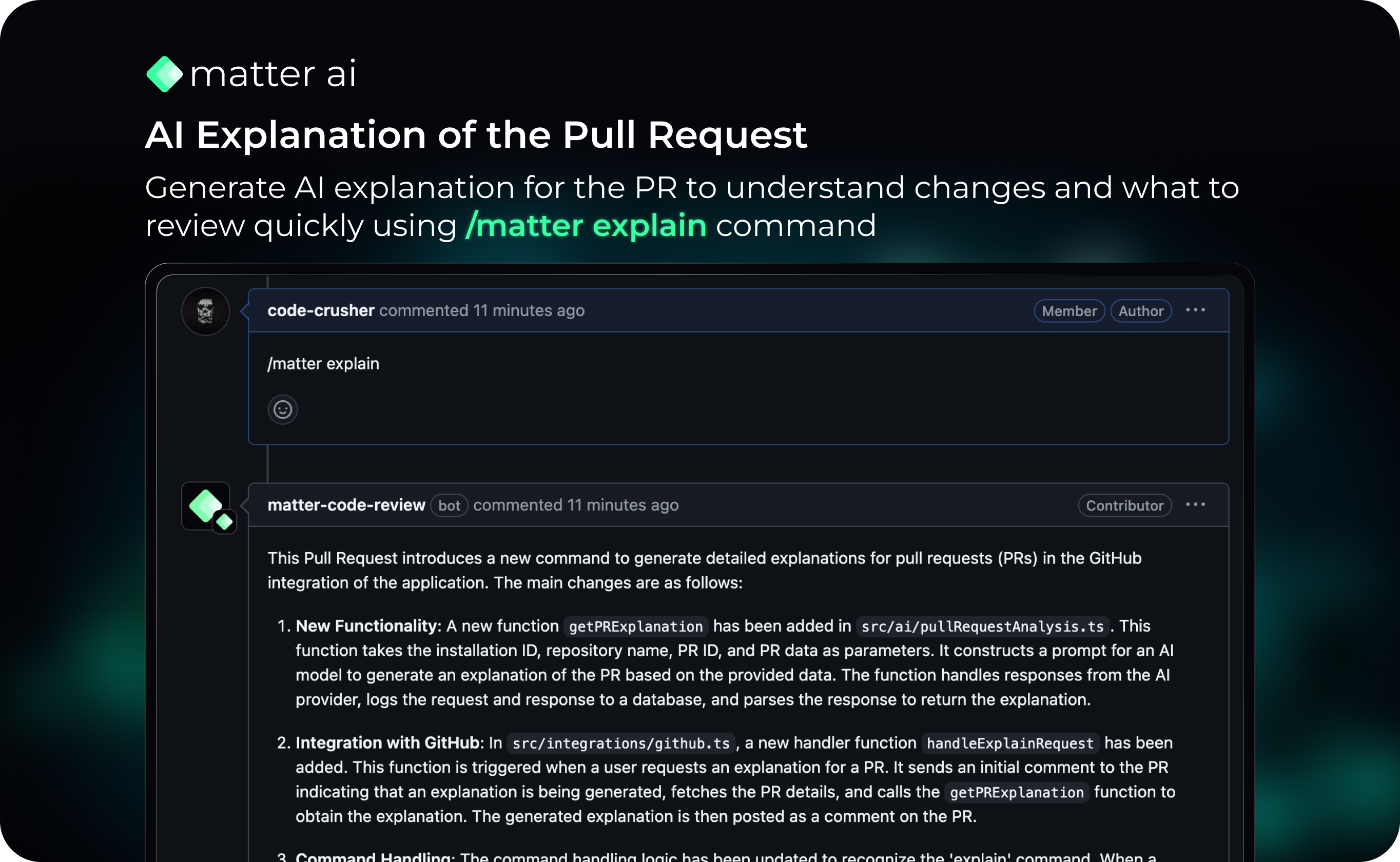 Matter AI Explanation