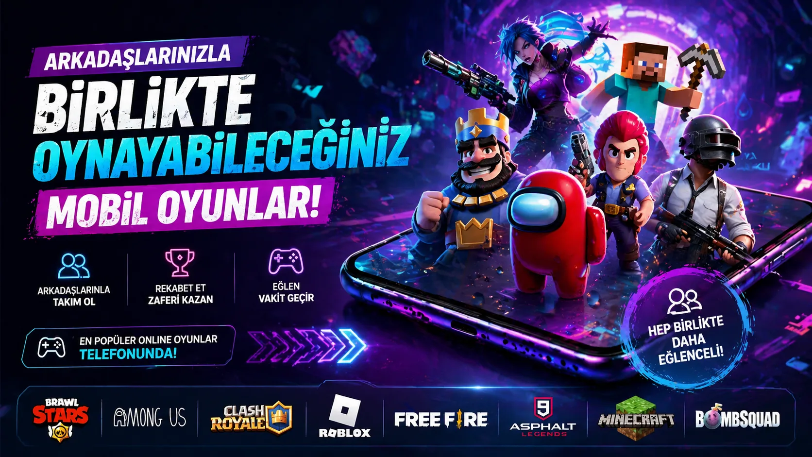 Arkadaşlarınızla Birlikte Oynayabileceğiniz Mobil Oyunlar (2026 Liste)