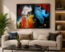 Modern Abstract Acrylic Painting - Handmade Framed Wall Art (24 x 18 Inch)