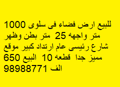 أرض للبيع فى سلوى شارع رئيسى 2