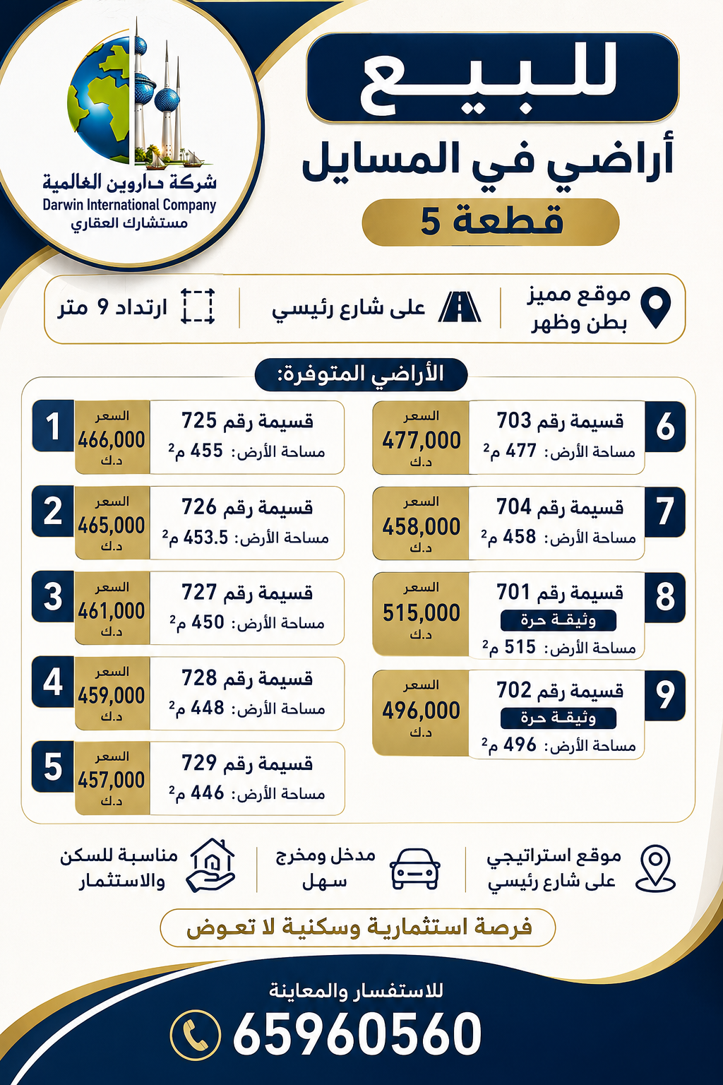أراض مميزه للبيع فى المسايل 2