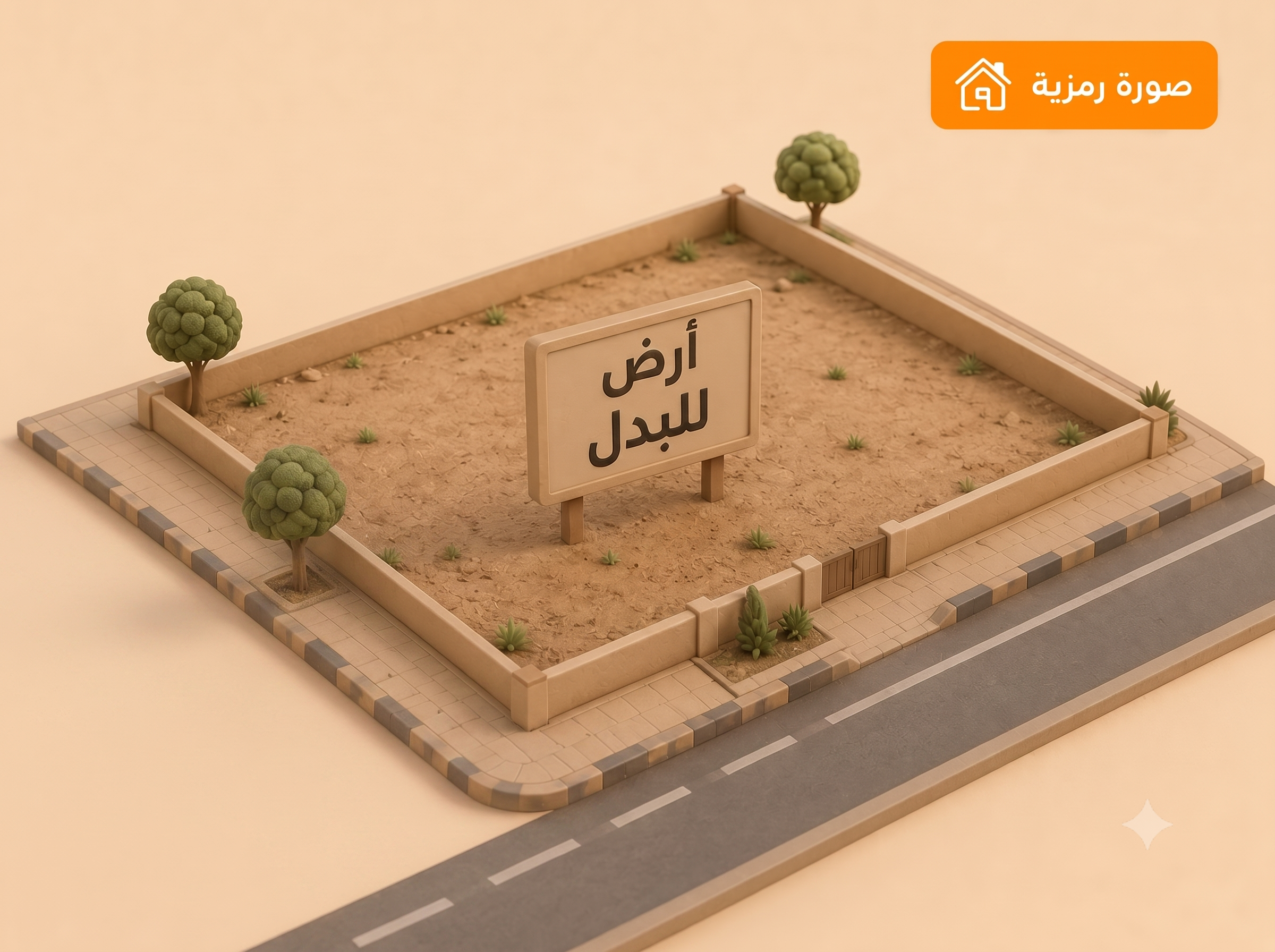 للبدل أرض فى غرب عبدالله المبارك 1