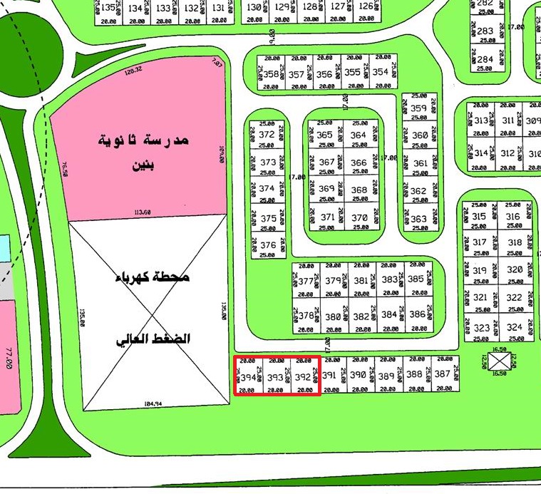 للبيع 3 اراضي بالفنيطيس بطن وظهر وارتداد 1