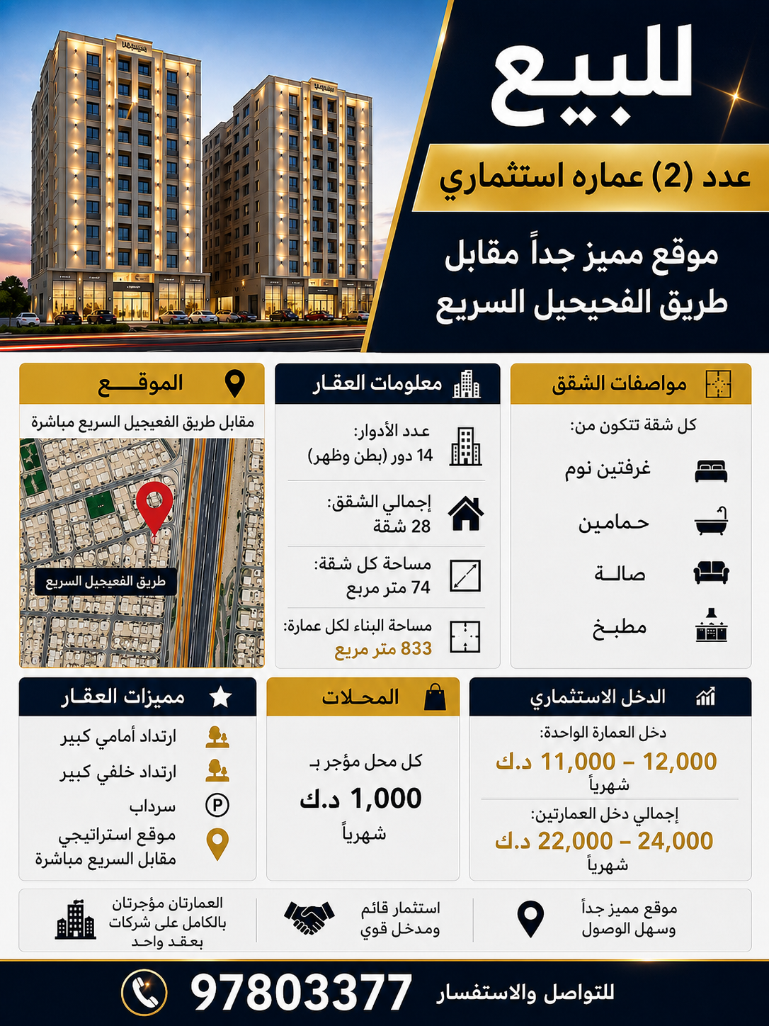 عمارتين استثمارى للبيع فى المهبولة 2