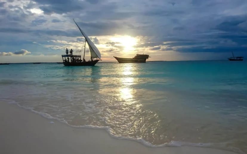 Pristine beach in Zanzibar with turquoise waters