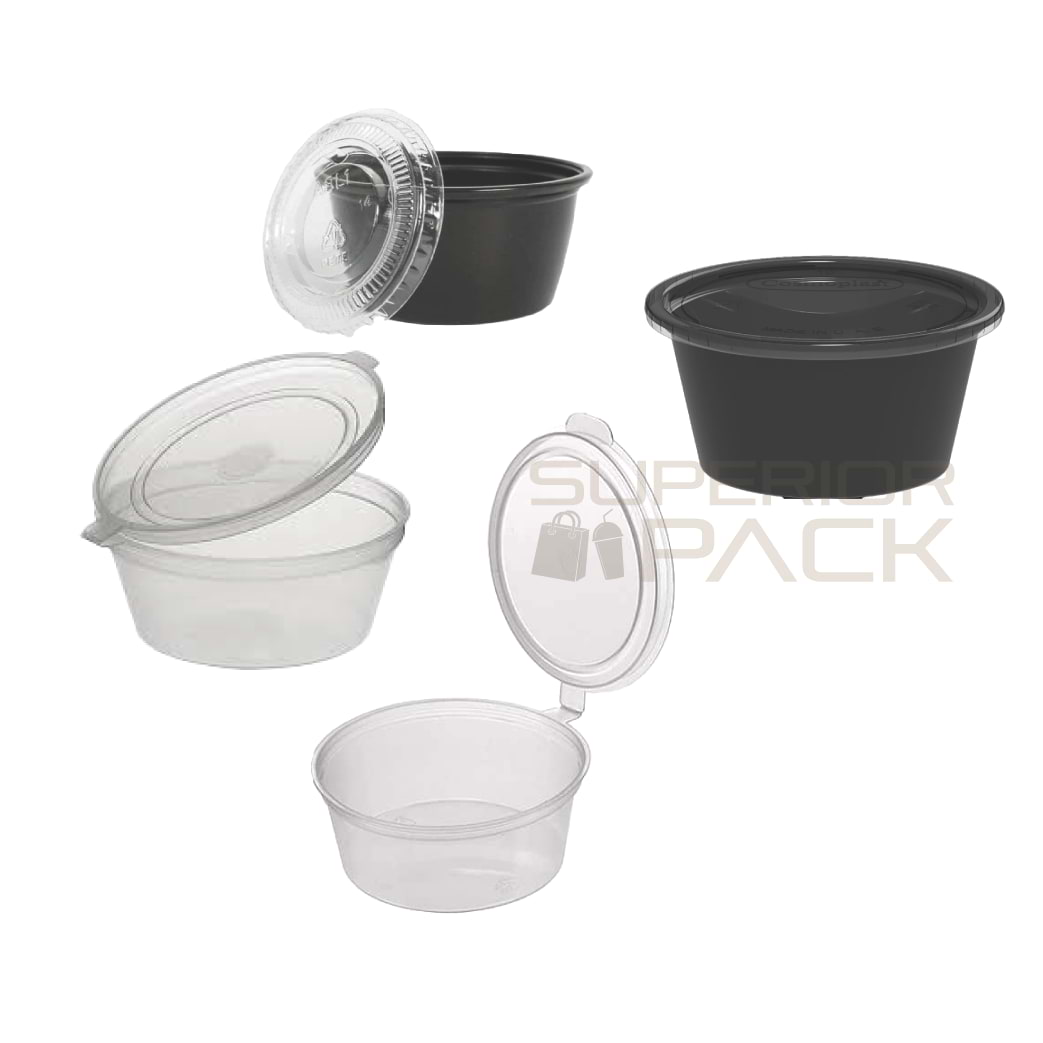  SAUCE CUP CLEAR & BLACK
