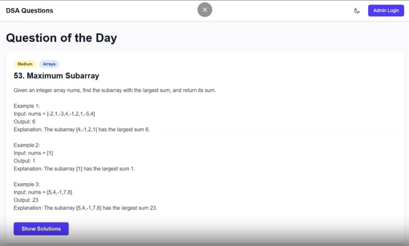 Preview of DSA Mastery Hub